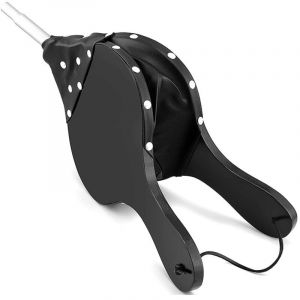 Soufflet de chemin&eacute;e, soufflet de chemin&eacute;e portable pour chemin&eacute;e &agrave; bois Accessoires de po&ecirc;le &agrave; bois noir 17 x 7,5 pouces avec buse argent&eacute;e et