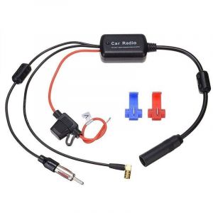 Convient pour amplificateur d'antenne d'autoradio FM AM DAB DAB+, amplificateur de signal d'antenne de voiture 12 V-24 V, adaptateur répartiteur SMB
