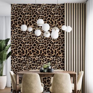Lumaléa - Papier peint - Motif Léopard - 1 lé de 60x260 cm - Surface l 60 x h 260 cm