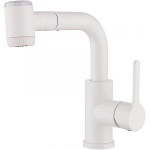 Robinet Cuisine Douchette, Mitigeur Cuisine Rotatif &agrave; 360&deg;, Mitigeur Evier Cuisine avec Douchette Extensible Blanc