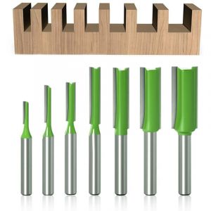 7Pcs Fraise droite &agrave; queue de 6 mm, Fraise Droite Defonceuse, pour Bois Carbure de Tungst&egrave;Ne Outil de Travail Du Bois,3mm 4mm 5mm 6mm 8mm 10mm 12mm