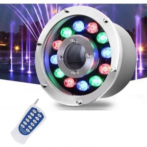ZVD-Anneau lumineux LED pour fontaine – Lampe submersible pour bassin, spot couleur en acier inoxydable étanche IP68, éclairage de piscine à trou
