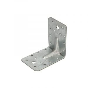 Kotarbau - Connecteur d'angle 90x90x65 mm avec nervure, équerre perforée renforcée, équerre de fixation, assemblage bois, connecteur d'angle en acier