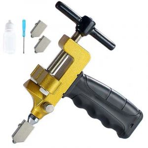 Coupe-verre Manuels, 2 en 1 Outils de Coupe Coupe Carrelage, Ensemble de 5 Pi&egrave;ces Coupe Verre Diamant Coupe-carreaux Manuel Kit pour Outils de Coupe