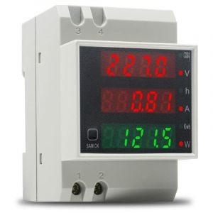 Ersandy - Compteur d'électricité Rail Din Compteur d'énergie monophasé Voltmètre Ampèremètre Numérique ac 80-300V 100A Wattmètre Compteur