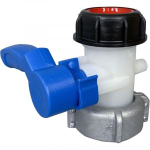 DN50 (75mm) Adaptateur Robinet Cuve 1000L, S60X6 (60mm) Sortie Raccord Cuve IBC, Robinet Vidange Papillon Plastique, Vanne Arr&ecirc;t IBC, Connecteur