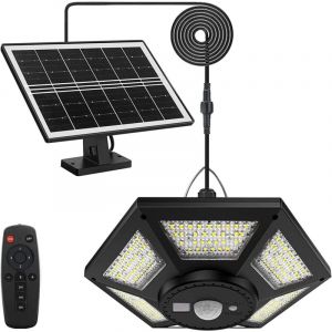 180 LED Lampe Solaire Int&eacute;rieur Ext&eacute;rieur 1200LM Lampe Suspendue, 5 Modes Kit Eclairage avec T&eacute;l&eacute;commande IP65 &eacute;tanche pour Jardin Cabanon Tonelle