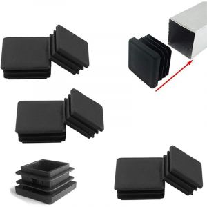 6 pièces de bouchons lamellaires pour tubes carrés 80x80 mm bouchons de tube embouts de pied noirs en plastique bouchons de tube en forme carré
