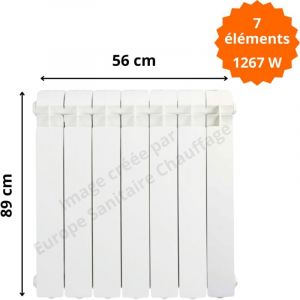 Radiateur aluminium vertical H.89 x 56 cm vox 800 Deville 1267 w