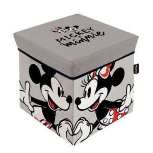 Cube de rangement avec Couvercle - Disney Mickey & Minnie Amoureux - 30x30x30 cm