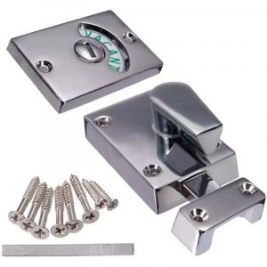 1PC Verrou de porte avec indicateur d'occupation, pêne dormant vide/engagé pour salle de bain WC toilettes publiques (nickel satiné)