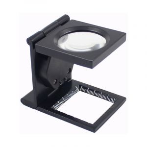 Gabrielle - Loupe compte-fils pliant pliable avec monture en métal peint en noir