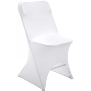 Housse de chaise pliante blanche avec ouverture