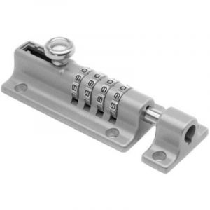Serrure à combinaison à 4 chiffres, serrure à code mécanique, serrure coulissante sans clé, verrou de porte inviolable pour armoire, argent