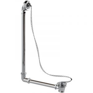 Trop-plein de baignoire Burlington apparent avec bonde, bouchon et cha&icirc;ne Aquatop