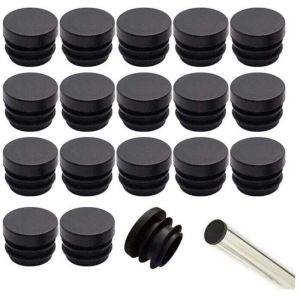 Embouts de chaise noirs, 16 mm, 32 pièces, embouts de chaise, plastique, embouts ronds, embouts de tube de chaise, embouts de pieds de chaise,