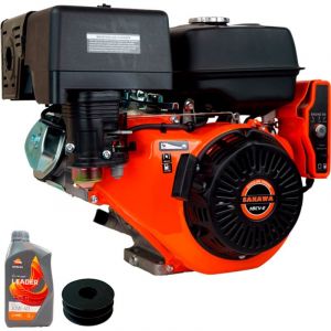 Moteur &agrave; essence 4 temps 18 cv d&eacute;marrage &eacute;lectrique + huile + poulie moteur F 25 mm