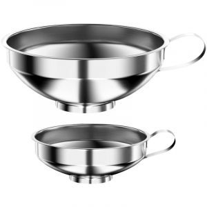 2 Pi&egrave;ces Entonnoirs &agrave; Large Ouverture Entonnoir &agrave; Confiture Entonnoirs &agrave; Confitures En Acier Inoxydable pour Liquides Huiles Poudres Haricots