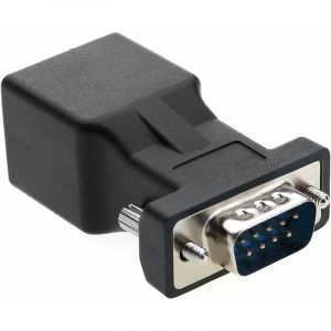 Aougo - RJ45 vers RS232,Port Série DB9 9 Broches mâle vers Femelle RJ45 Cat5e/6 Ethernet/LAN Étendre d'adaptateur(tête masculine)