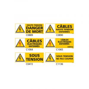 Signaletique.biz France - Panneau et Pictogramme de Signalisation danger électrique - C0882 - 980 x 350 mm