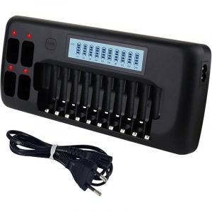 LCD Chargeur de Piles - 14 Slot Universel Chargeur de pour Intelligent Piles AA/AAA Ni-MH Batterie avec Fonction de d&eacute;charge