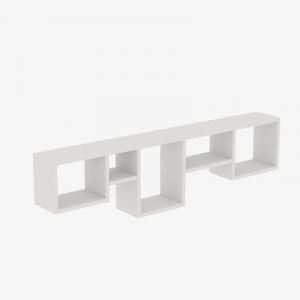 &Eacute;tag&egrave;re murale cubes saccad&eacute;s Luvenisa L120xH32cm Bois Blanc