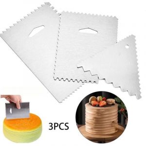Tuserxln - Grattoir à Gâteau,Grattoir à pâtisserie triangulaire dentelé,Peignes de Décoration De Gâteau en Inox,Outils de Modelage de Gâteau