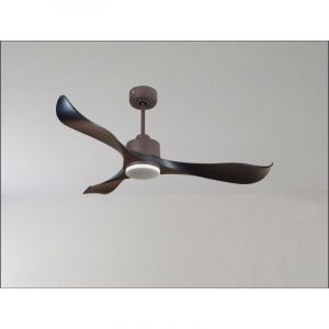 Klassfan - Ouray de Ventilateur de plafond et destratificateur moteur dc Blanc pales bois noir 45 &agrave; 55 m&sup2; OurayDC4P7Bk178