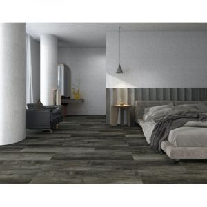 Lame de sol PVC 2.55m&sup2; 5 mm, Planche de plancher PVC autoadh&eacute;sif - Chauffage au sol am&eacute;nageable, rev&ecirc;tement de sol design en vinyle - Noir