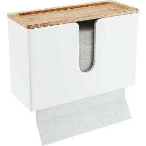 Nature Supplies Distributeur Essuie Main Mural Distributeur Papier Cuisine Et Salle De Bain Devidoir Essuie Tout Mural Pli&eacute;s en V/C, Rechargeable