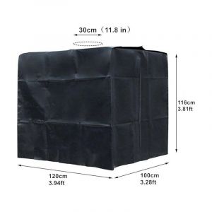 Bache pour Cuve IBC 1000L, Bache de Réservoir d'eau Couvercle, Anti-UV Anti-Poussière Bache de Housse Protection, Bouchon Cuve a Eau Bâche (116 x 100