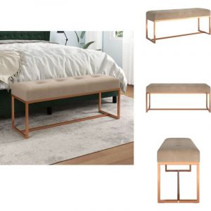 Vidaxl - Banc Beige 110x36x45 cm Velours - Banc Coffre - Banc Rangement - Banc Design - Meuble Salon - Chaise D'appoint