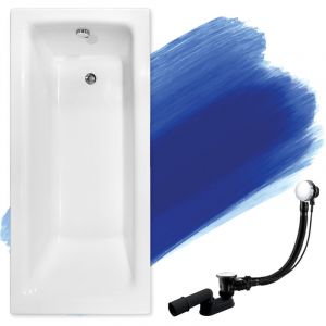Baignoire Rectangulaire 100x70, Siphon de bain et pieds (support) - Set 3en1 - Fabriqu&eacute; en UE - BADLAND TALIA