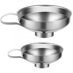 Entonnoir Entonnoir de cuisine &agrave; grande ouverture for la mise en conserve, confiture, l'huile, le liquide, versement, usage domestique 2 pi&egrave;ces