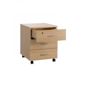 Caisson bois Cubo 3 tiroirs chêne clair - Maxiburo