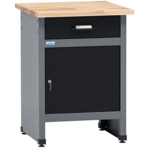 &Eacute;tabli K&uuml;pper 12399, largeur 60 cm, 1 tiroir, 1 porte, charge maximale 300 kg, plan de travail en h&ecirc;tre massif 30 mm