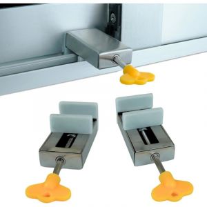 Lot de 2 Verrou de Baie Coulissante et Bloque Porte Coulissante - S&eacute;curisez Votre Maison avec un Verrouillage de Fen&ecirc;tre Fiable et Pratique