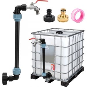 IBC Robinet Cuve 1000L, 3/4'' Raccord Cuve IBC Robinet Kit, IBC Adaptateur pour Cuve R&eacute;cup&eacute;ration d'eau de Pluie avec Raccord S60x6 et Ruban