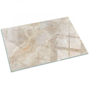 Plaque Rectangulaire de sol sous po&ecirc;le &agrave; bois en verre tremp&eacute; protection thermique du plancher Motif pierre naturelle 100x70 cm