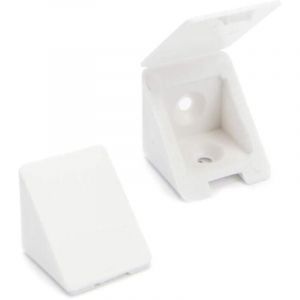 40 pcs Equerre D'angle/connecteurs de meubles/&Eacute;querre &eacute;tag&egrave;re 2 trous Couleur : Blanc Mati&egrave;re : Plastique