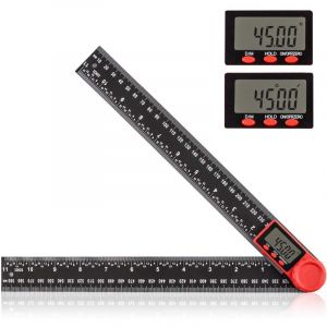 300 mm R&egrave;gle Rapporteur d'Angle Num&eacute;rique, Rapporteur Num&eacute;rique 2 en 1 avec Affichage LCD et Fonction de Verrouillage pour Le Travail du Bois, La