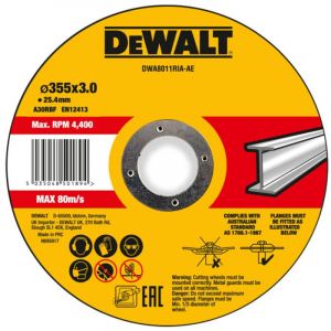 Dewalt - Disque à tronçonner haute performance 355x3x25,4mm métal type 41 (plat) DWA8011RIA-AE