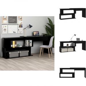 Vidaxl - Bureau d'angle Noir 200x50x76 cm Bois d'ing&eacute;nierie - Bureau D'angle - Bureau Noir - Bureau Moderne - Bureau Compact - Meuble De Bureau