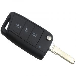 Coque Clé pour vw Polo Golf 7 T-Roc Tiguan Jetta Seat Ibiza Leon Ateca Arona Toledo Skoda Fabia Octavia Karoq - télécommande 3 Boutons Phonillico
