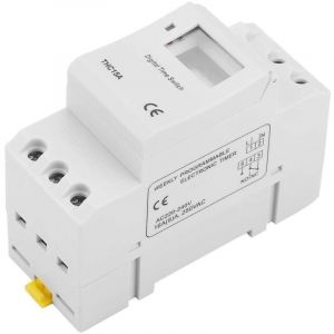 Minuterie astronomique, THC15A 220-240VAC 16A Minuterie programmable numérique sur Rail DIN Minuterie programmable numérique sur Rail, avec Cache