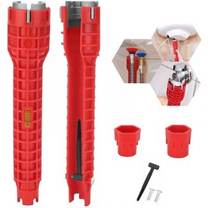 Outil de cl&eacute; &agrave; robinet 8 en 1 Installateur de robinet et d'&eacute;vier antid&eacute;rapant Outil de cl&eacute; &agrave; tuyau de plomberie pour &eacute;vier/salle de bain/cuisine