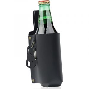 Housse de Bi&egrave;re en Cuir PU, Sac de Voyage pour Bouteille de Bi&egrave;re de 12 OZ, Support de Verre de Soda pour Canette de Bi&egrave;re,pour Barbecue de Plage de