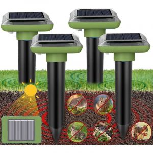 Rapanda - Répulsif ultrasonique pour taupes,Répulsif solaire pour taupes 4 pièces,Répulsif pour chasse taupes,Bornes pour taupes,Répulsif pour Anti