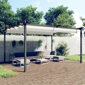 Torana - Tonnelle de jardin avec toit rétractable 4x3 m Crème