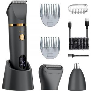 Tondeuse corporelle pour hommes, tondeuse à cheveux publique sphérique, rasoir à Foil corporel, rasoir, tondeuse nasale et auriculaire, Écran LED